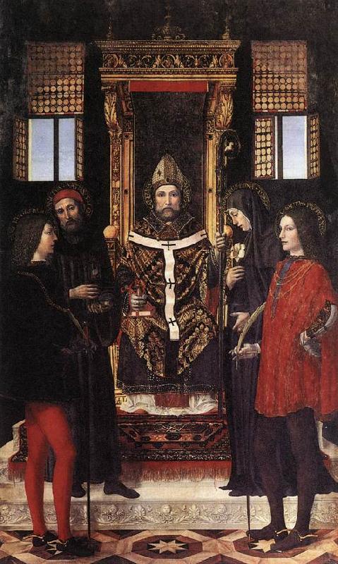 BORGOGNONE, Ambrogio St Ambrose with Saints fdghf Germany oil painting art